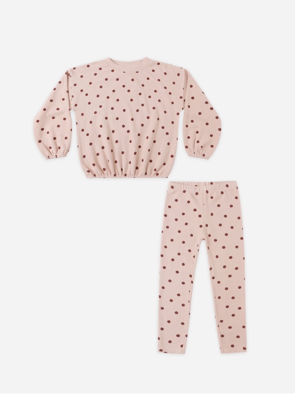 Rylee + Cru Spongey Knit Set | Pink Polka Dot